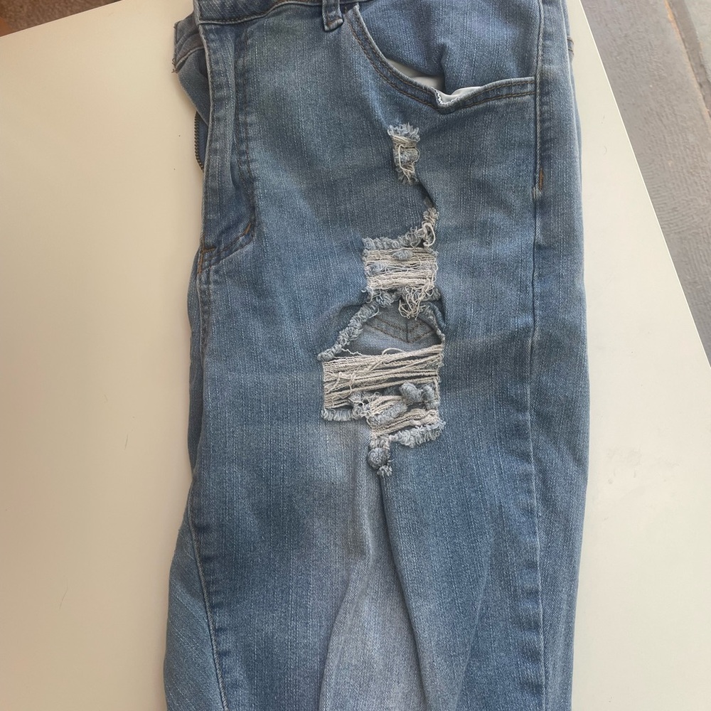 SHEIN Blue Straight Leg Jeans